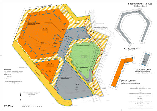 B-Plan Ansicht mit Klickbereichen