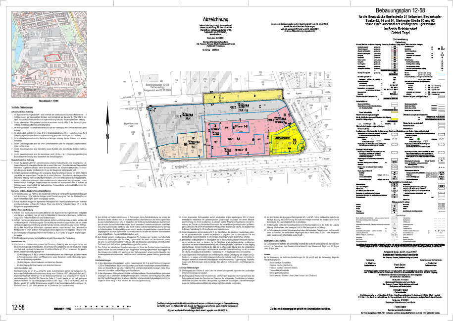 B-Plan Ansicht mit Klickbereichen