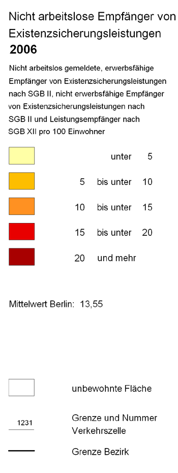 Nicht-arbeitslose Empfänger von Existenzsicherungsleistungen 2006