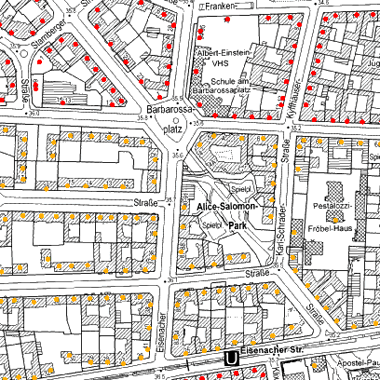 Vorschaugrafik zu Datensatz 'Wohnlagenkarte nach Adressen zum Berliner Mietspiegel 2013'