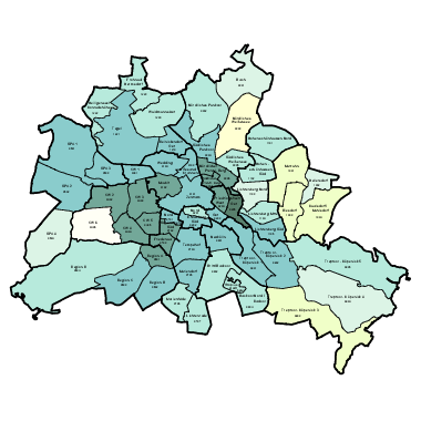 Vorschaugrafik zu Datensatz 'Wohnatlas Berlin - Wohnungsverkäufe 2015 - 2020 pro 1.000 Wohnungen'