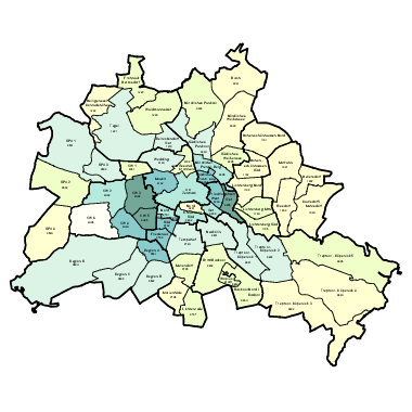 Vorschaugrafik zu Datensatz 'Wohnatlas Berlin - Wohnungsverkäufe 2020 pro 1.000 Wohnungen'