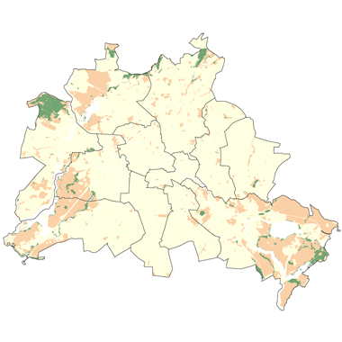 Vorschaugrafik zu Datensatz 'Lebensraumfunktion für naturnahe und seltene Pflanzengesellschaften der Böden 2020 (Umweltatlas) - [WMS]'