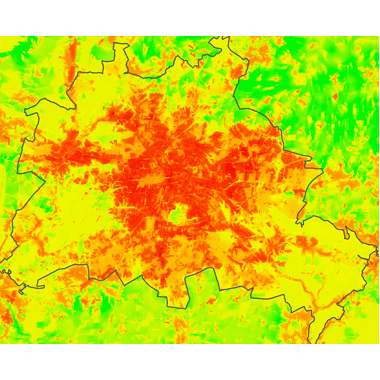 Vorschaugrafik zu Datensatz 'Bioklima - Wärmebelastung in der Nacht 2005 (Umweltatlas)'