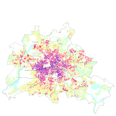 Vorschaugrafik zu Datensatz 'Städtebauliche Dichte - Geschossflächenzahl (GFZ) 2011 (Umweltatlas)'