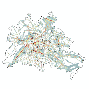 Vorschaugrafik zu Datensatz 'Strat. Lärmkarte L N (Nacht-Index) Gesamtverkehr (Straße, Schiene, Luft) 2022 (Umweltatlas)'